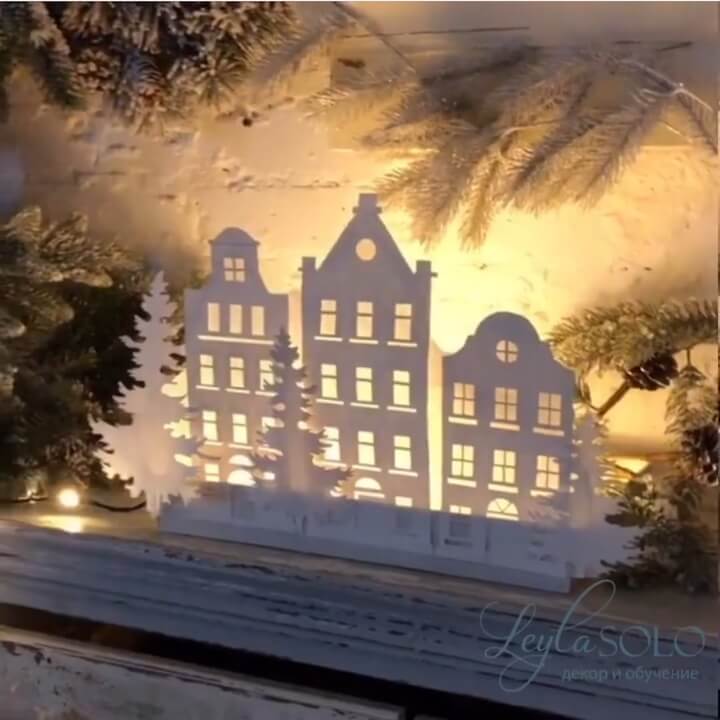 Выкройки для светильника Домики